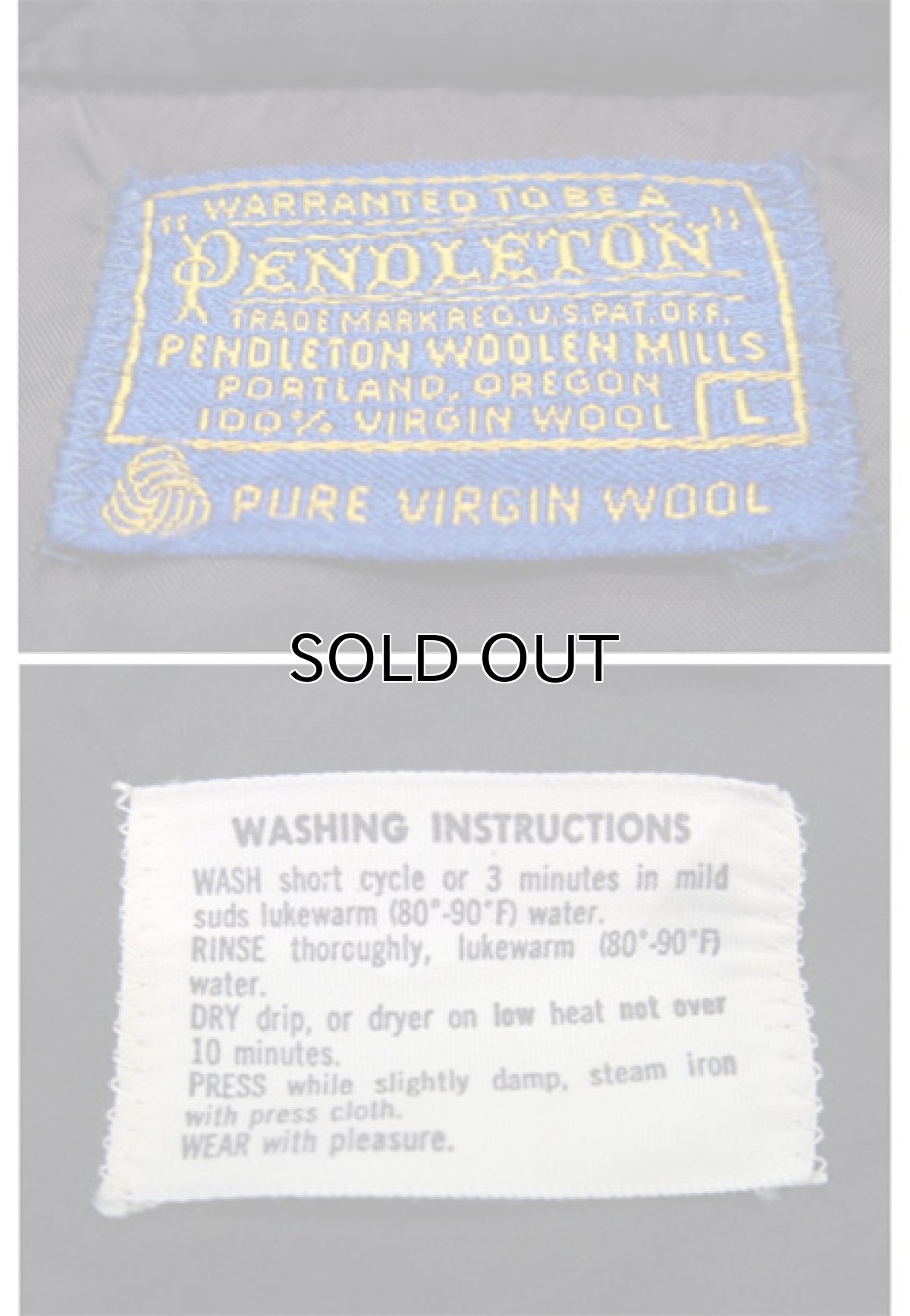 画像4: 1960's "Pendleton" L/S Check Wool B.D.Shirts  Green size L  (表記 L) (4)