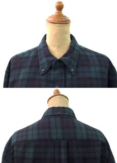 画像3: 1960's "Pendleton" L/S Check Wool B.D.Shirts  Green　size L  (表記 L) (3)