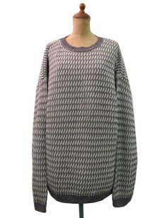 画像1: "Blue Serge" Big Size Knit Sweater  White/Grey　size XL (表記 XL) (1)