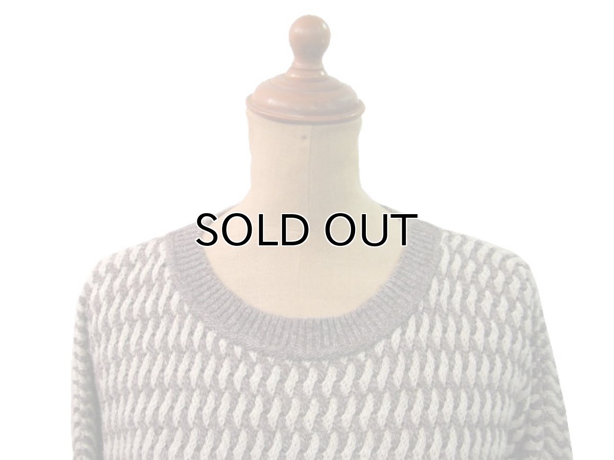 画像3: "Blue Serge" Big Size Knit Sweater  White/Grey size XL (表記 XL) (3)