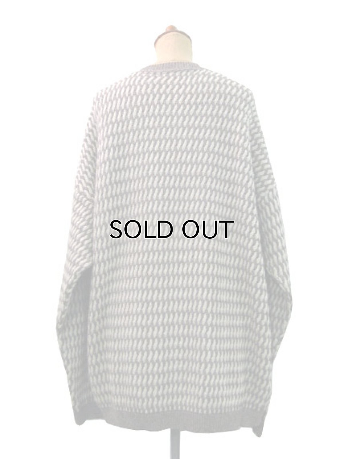 画像2: "Blue Serge" Big Size Knit Sweater  White/Grey size XL (表記 XL) (2)