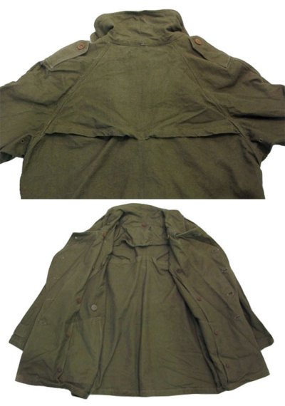 画像2: 1950's French Military Motor Cycle Jacket  OLIVE　size L  (表記 2)