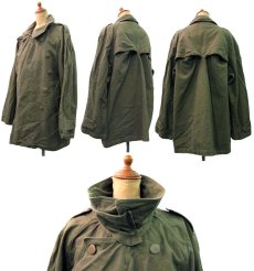 画像2: 1950's French Military Motor Cycle Jacket  OLIVE　size L  (表記 2) (2)