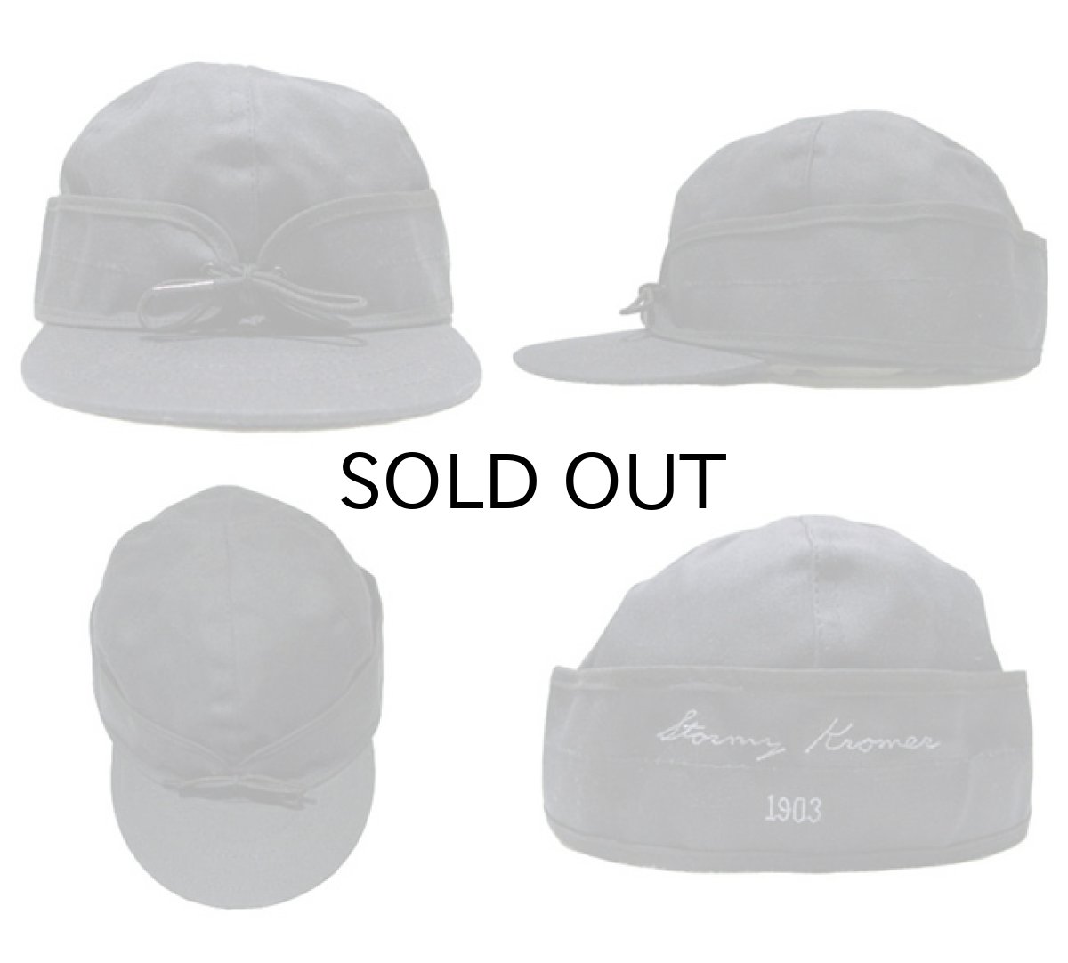 画像2: STORMY KROMER "WAXED COTTON CAP" MADE IN USA BLACK (2)