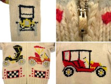 画像3: 1960's~ "Classic Car " Cowichan Sweater　size M  (表記 無し) (3)