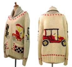 画像2: 1960's~ "Classic Car " Cowichan Sweater　size M  (表記 無し) (2)