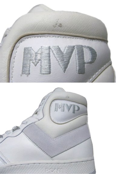 画像2: 1980's PONY "MVP" Hi-Cut Leather Sneaker DEAD STOCK　White / Grey　size 10 (28cm)