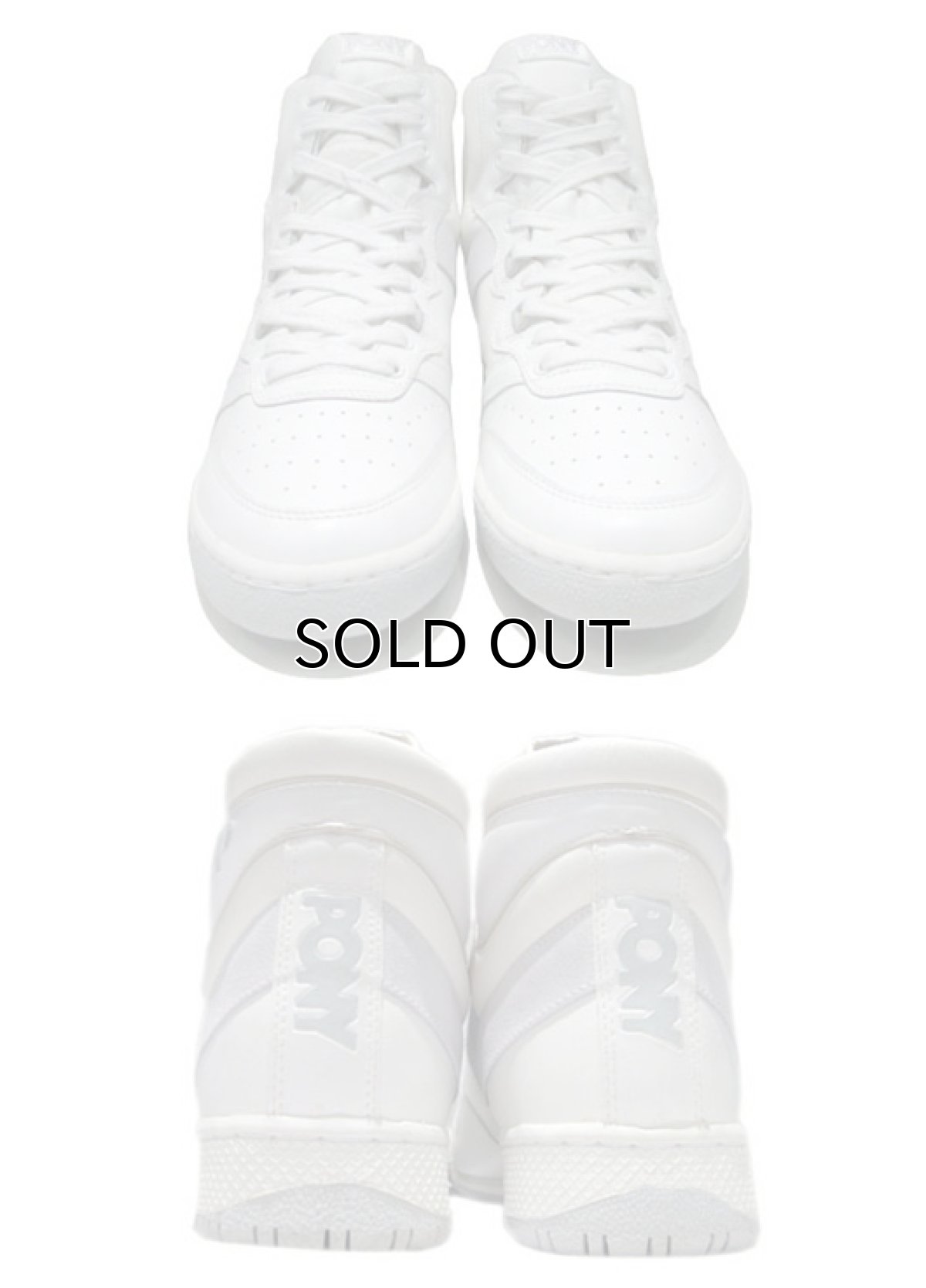 画像3: 1980's PONY "MVP" Hi-Cut Leather Sneaker DEAD STOCK White / Grey size 10 (28cm) (3)