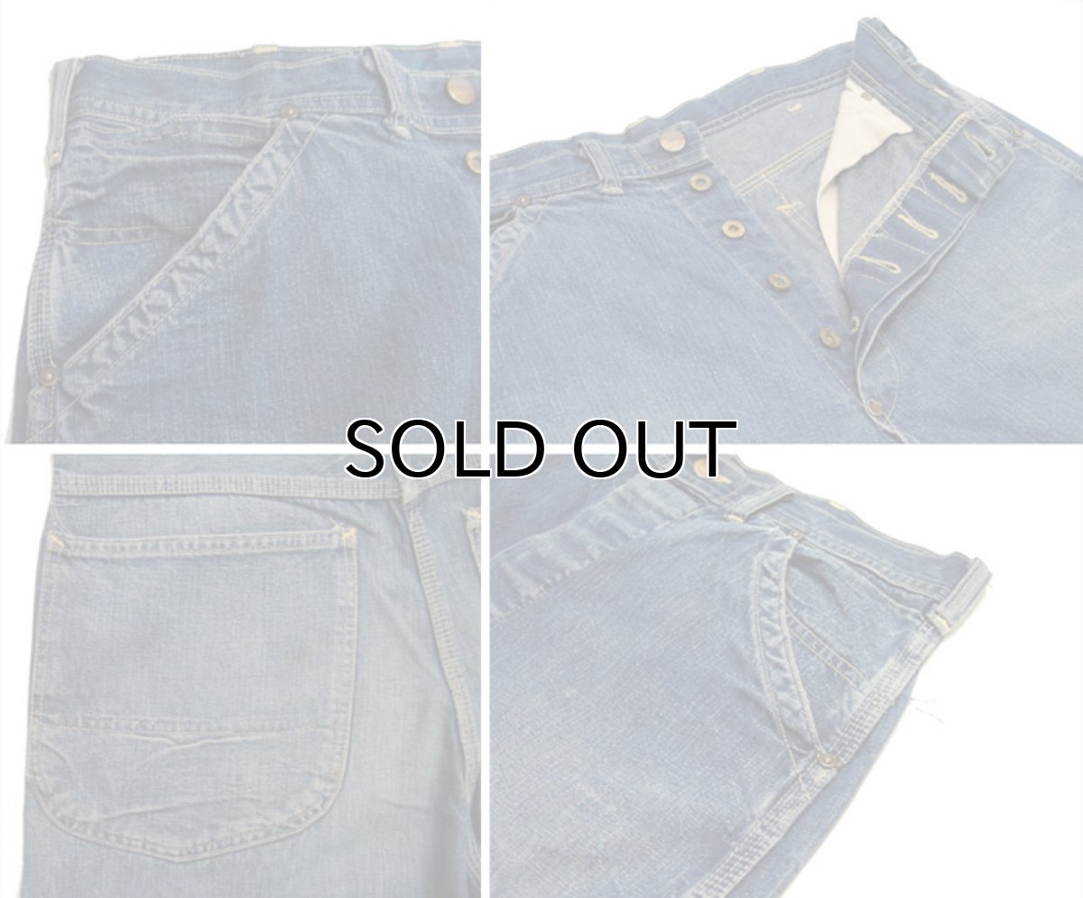 画像4: 1950's H.D.Lee 191B JELT DENIM Painter Pants  "Long L"　size  w 33 inch (表記 なし) (4)