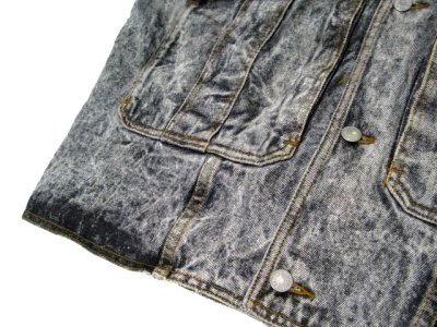 画像2: 1990's  "JORDACHE" Chemical Wash Design Black Denim Jacket　size XL (表記 )