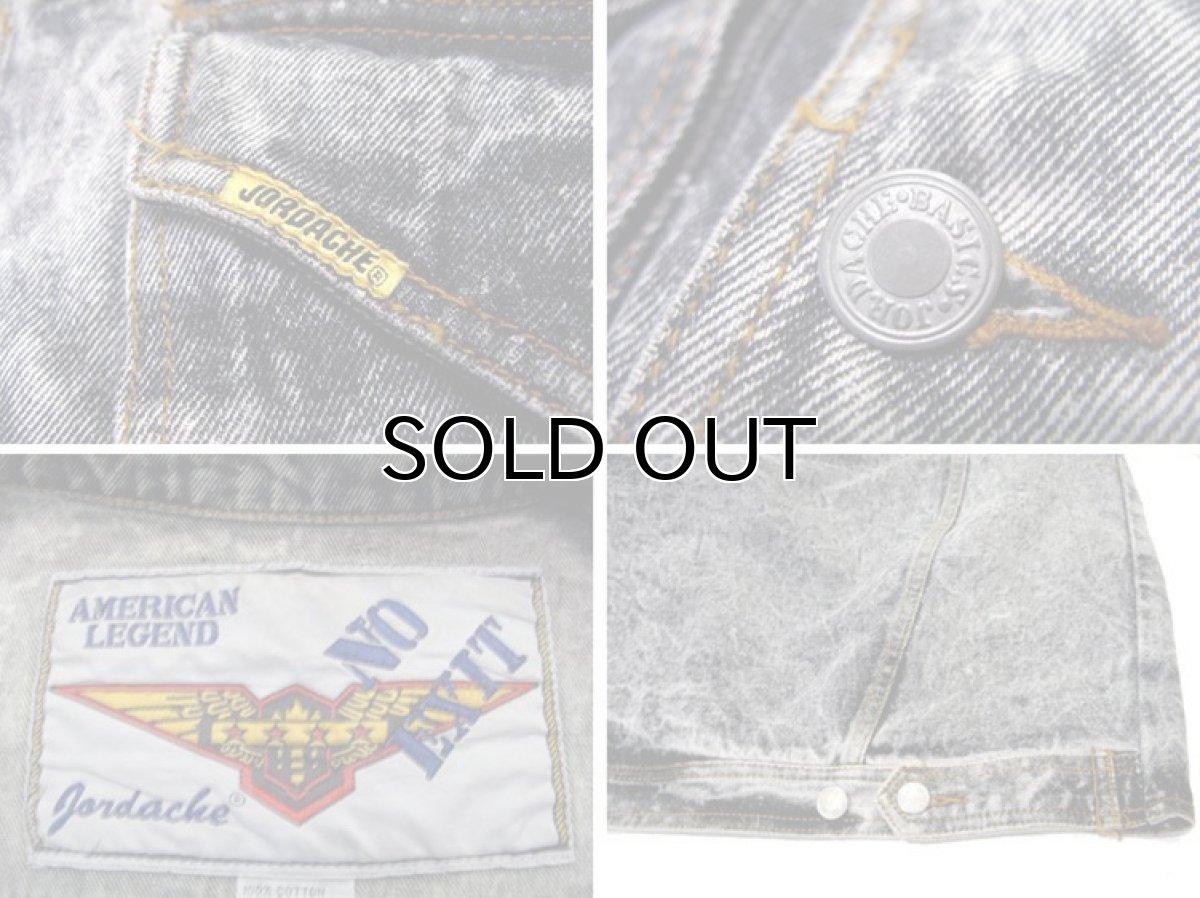 画像3: 1990's  "JORDACHE" Chemical Wash Design Black Denim Jacket　size XL (表記 ) (3)