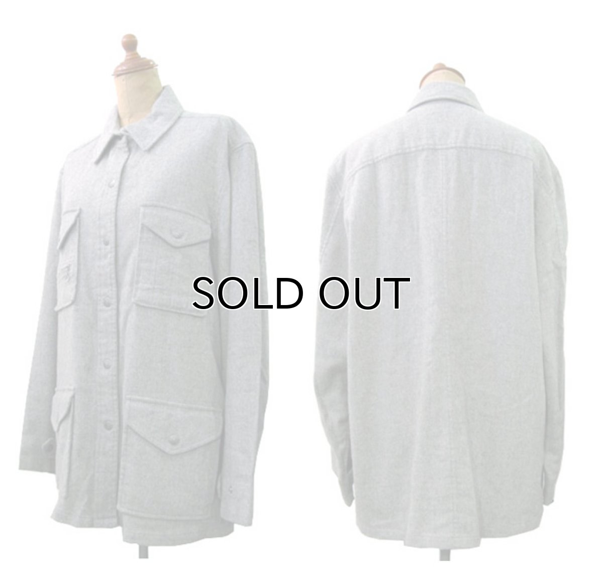 画像2: Ralph Lauren "LAUREN"  Wool Shirts Jacket LIGHT GREY size M   (表記 L) (2)