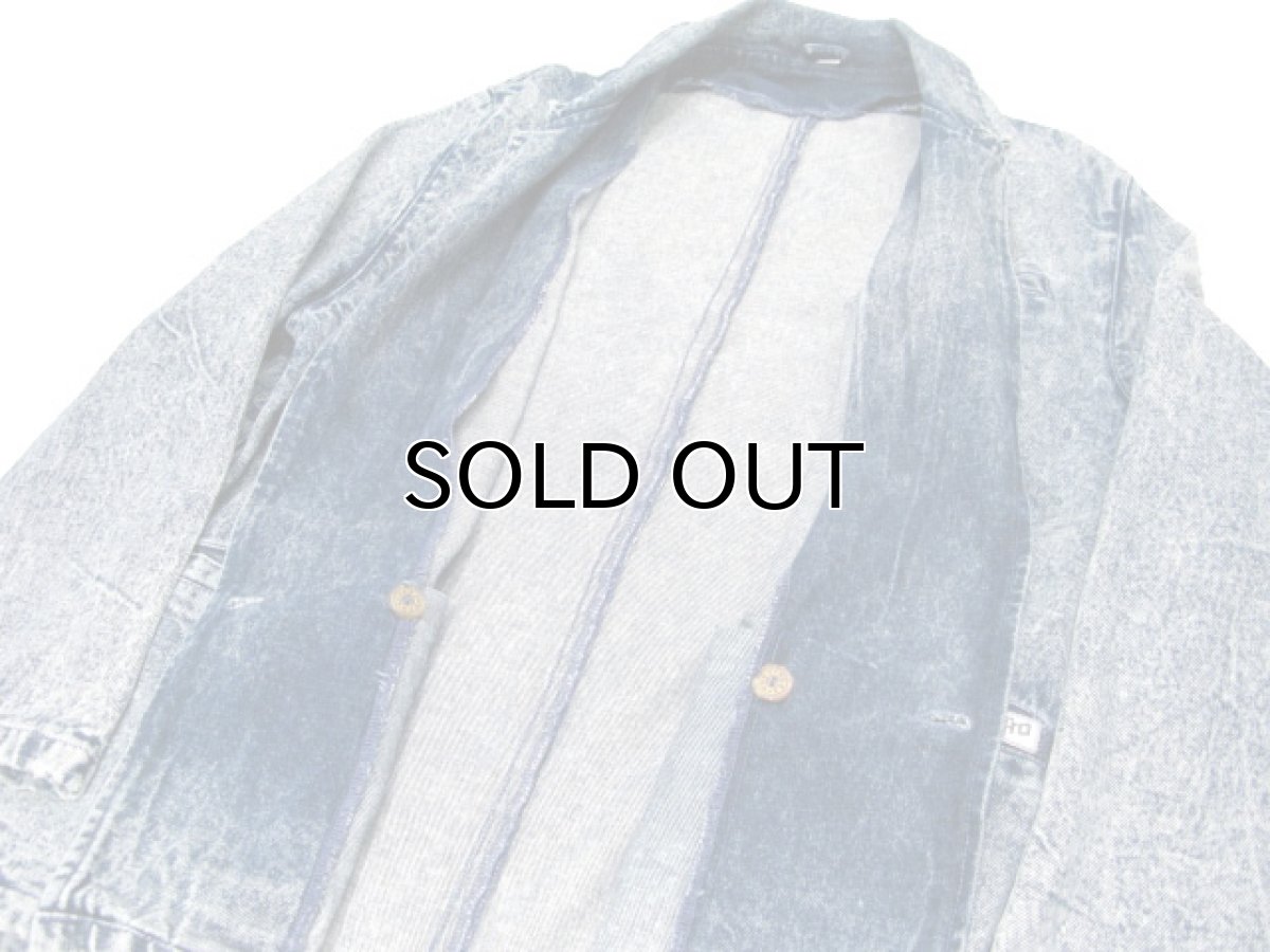 画像5: 1990's  "EFLO" Double Breasted Chemical Wash Denim Jacket size M (表記 S) (5)