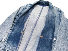 画像5: 1990's  "EFLO" Double Breasted Chemical Wash Denim Jacket　size M (表記 S) (5)