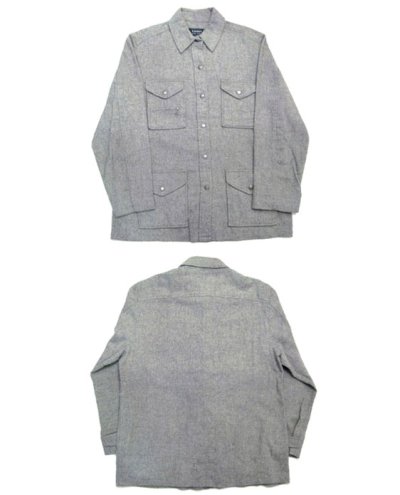 画像1: Ralph Lauren "LAUREN"  Wool Shirts Jacket　LIGHT GREY　size M   (表記 L)