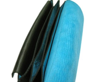 画像1: "JUTTA NEUMANN" Leather Wallet "the Waiter's Wallet"  color : GREEN / ターコイズブルー 長財布