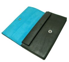 画像3: "JUTTA NEUMANN" Leather Wallet "the Waiter's Wallet"  color : GREEN / ターコイズブルー 長財布 (3)