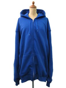 画像1: "PLUMA" Double Face Zip Up Sweat Parka  BLUE　size XL ~  (表記 2XL) (1)