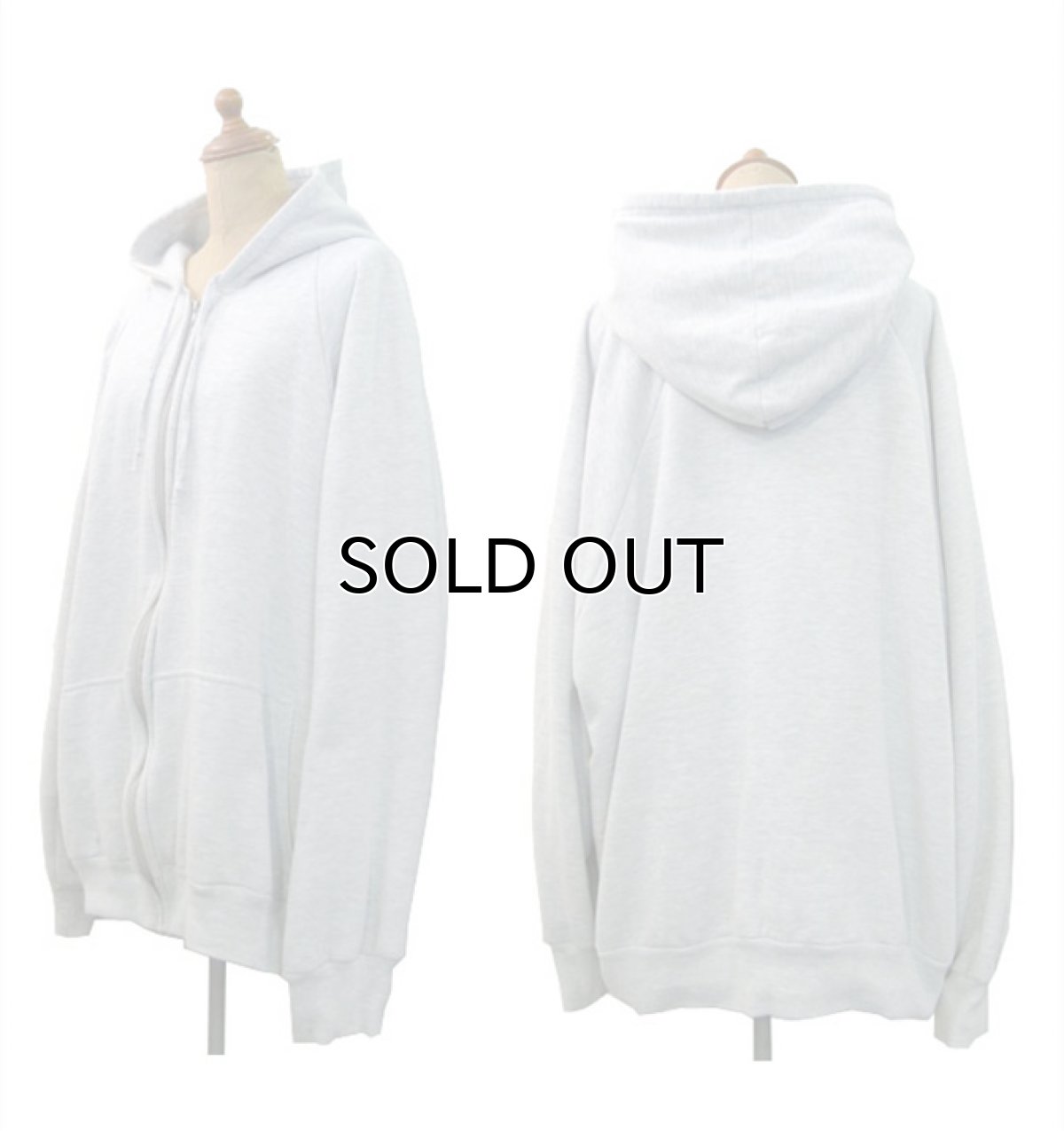 画像2: 1980's "BIG YANK" Double Face Zip Up Sweat Parka  LIGHT GREY　size XL (表記 2XL) (2)