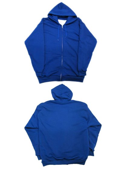 画像1: "PLUMA" Double Face Zip Up Sweat Parka  BLUE　size XL ~  (表記 2XL)