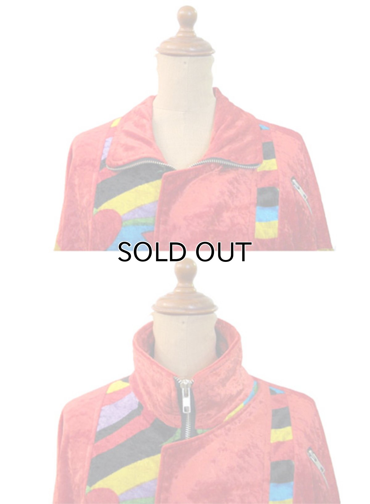 画像3: 1980's  Europe Velour Riders Style Crazy Pattern Jacket     size  M (表記 L) (3)