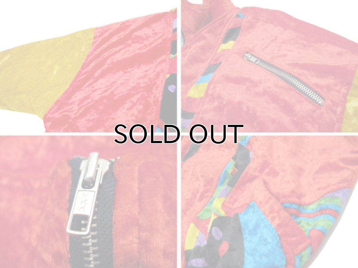 画像5: 1980's  Europe Velour Riders Style Crazy Pattern Jacket     size  M (表記 L) (5)