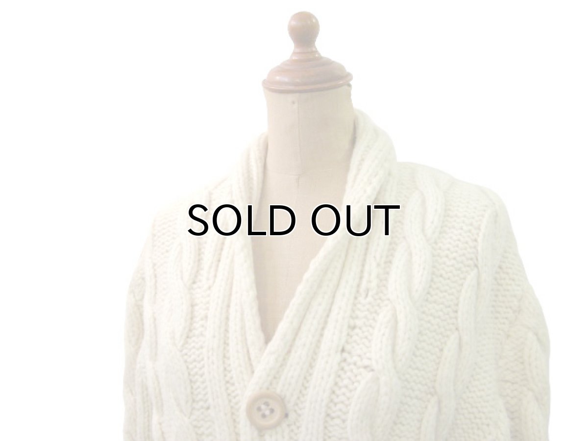画像4: Shawl Collar Fisherman Cardigan  Natural   size  S - M  (表記 無し) (4)