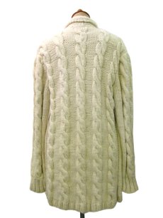 画像3: Shawl Collar Fisherman Cardigan  Natural   size  S - M  (表記 無し) (3)