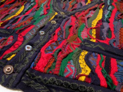 画像2: "COOGI" Multi Color Cotton Knit Cardigan made in Australia   size  M  (表記 M)