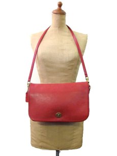 画像1: 1970's OLD COACH Leather Shoulder Bag 　RED　 made in NEW YORK USA (1)