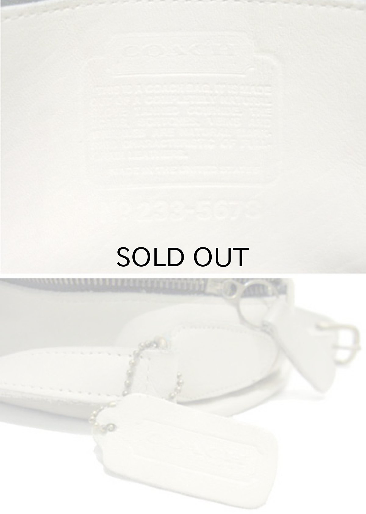 画像4: 1980's OLD COACH Leather Shoulder Bag 丸型　White　 made in USA (4)