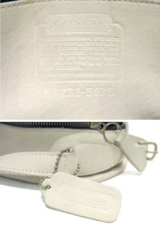 画像4: 1980's OLD COACH Leather Shoulder Bag 丸型　White　 made in USA (4)