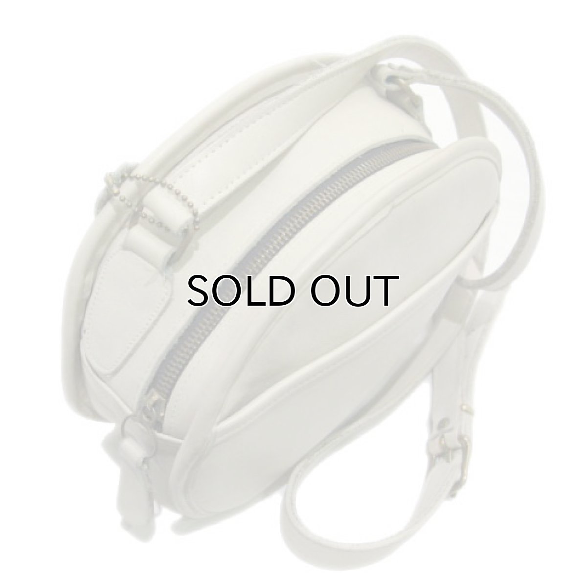 画像5: 1980's OLD COACH Leather Shoulder Bag 丸型　White　 made in USA (5)