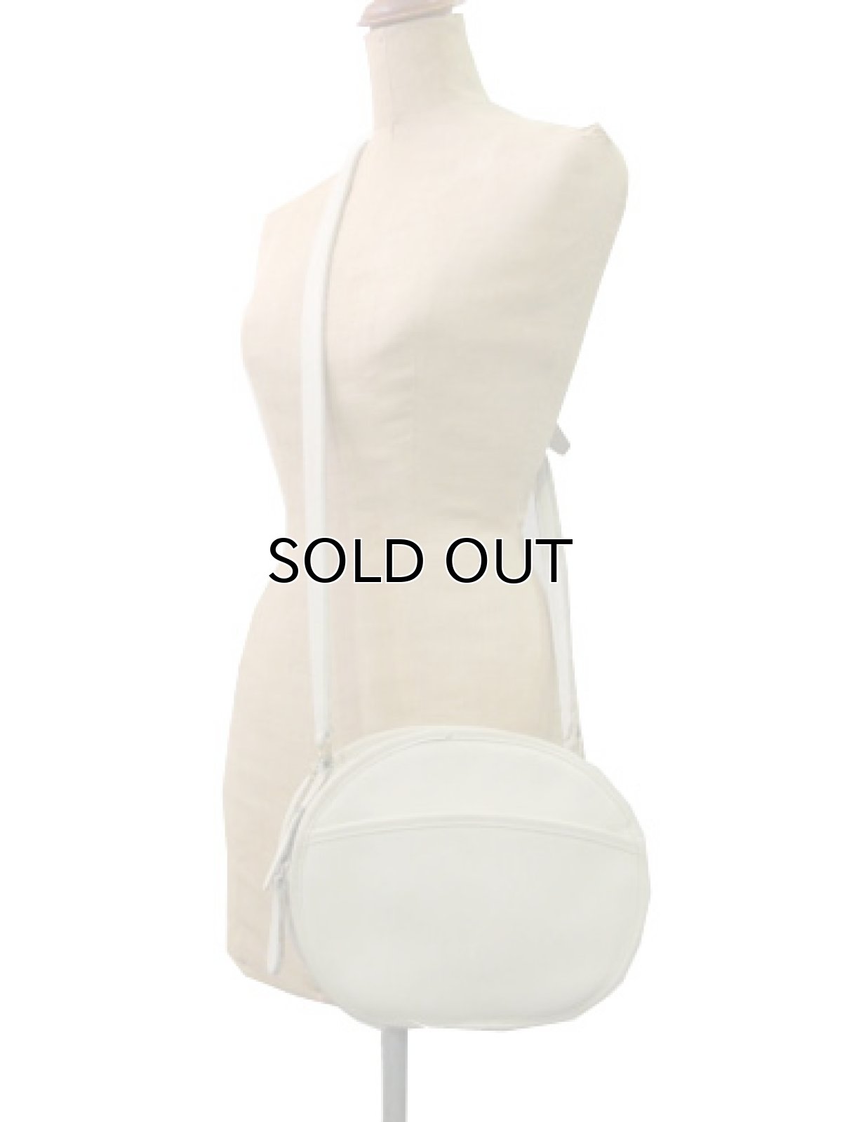 画像2: 1980's OLD COACH Leather Shoulder Bag 丸型　White　 made in USA (2)