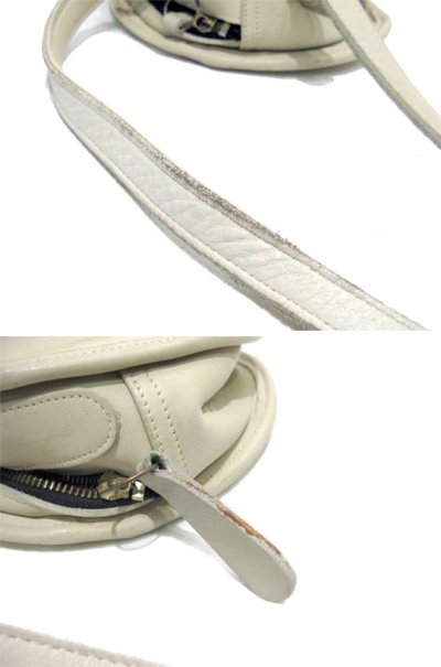 画像2: 1980's OLD COACH Leather Shoulder Bag 丸型　White　 made in USA