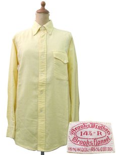 画像1: 1960's  " Brooks Brothers " Cotton x Wool L/S Shirts　size M (表記 14 1/2) (1)