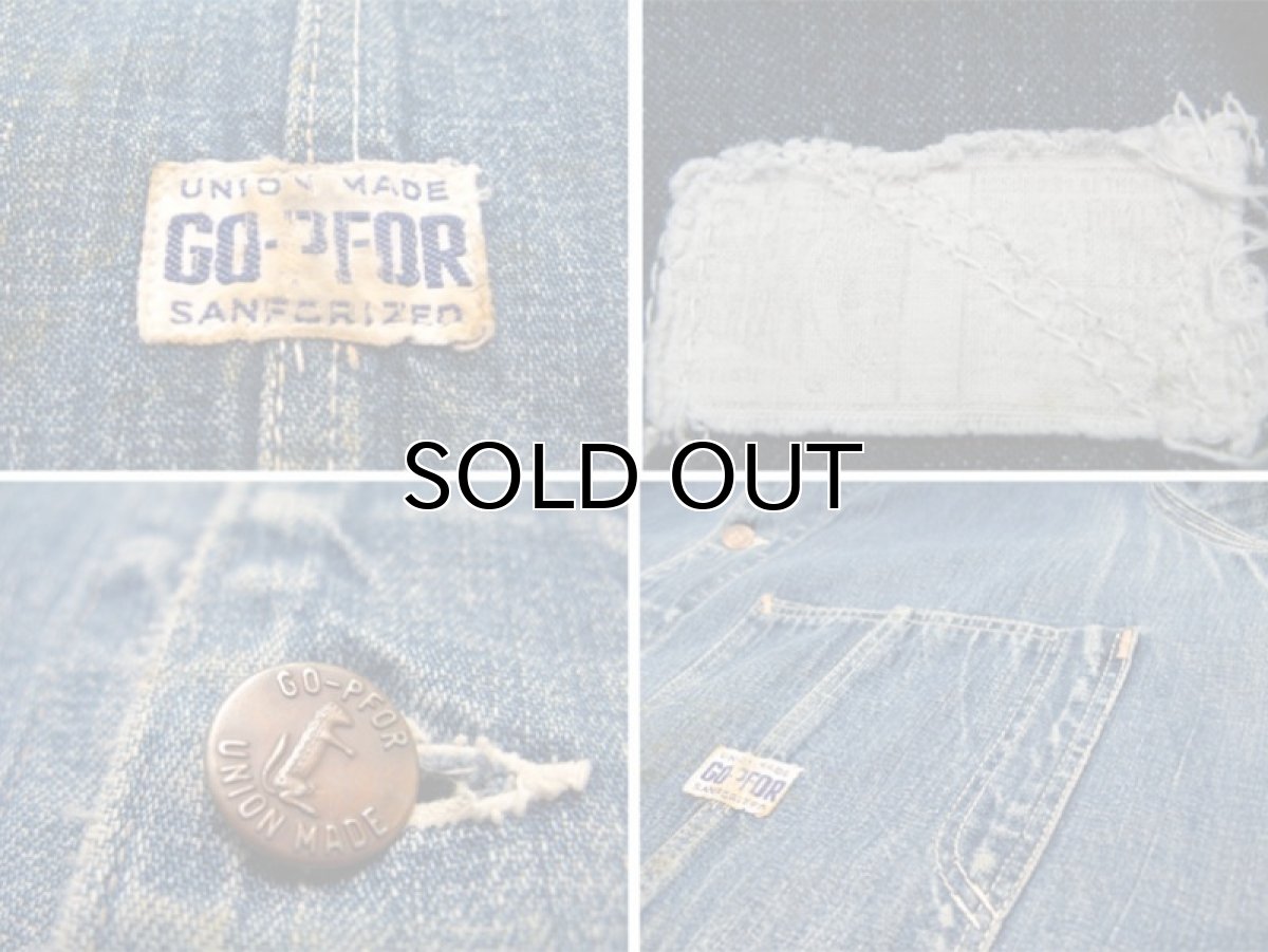 画像3: 1940-50's "GO-PFOR"  Denim Coverall　size M - L  (表記 不明) (3)