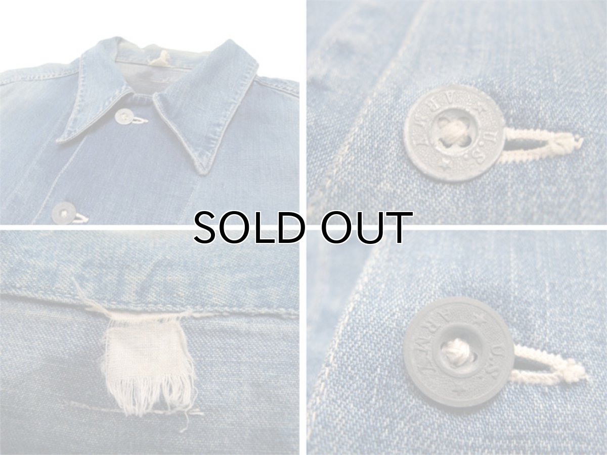 画像5: 1940's "US ARMY" 2 Pockets Denim Coverall　size M ~  38-40 (表記 不明) (5)