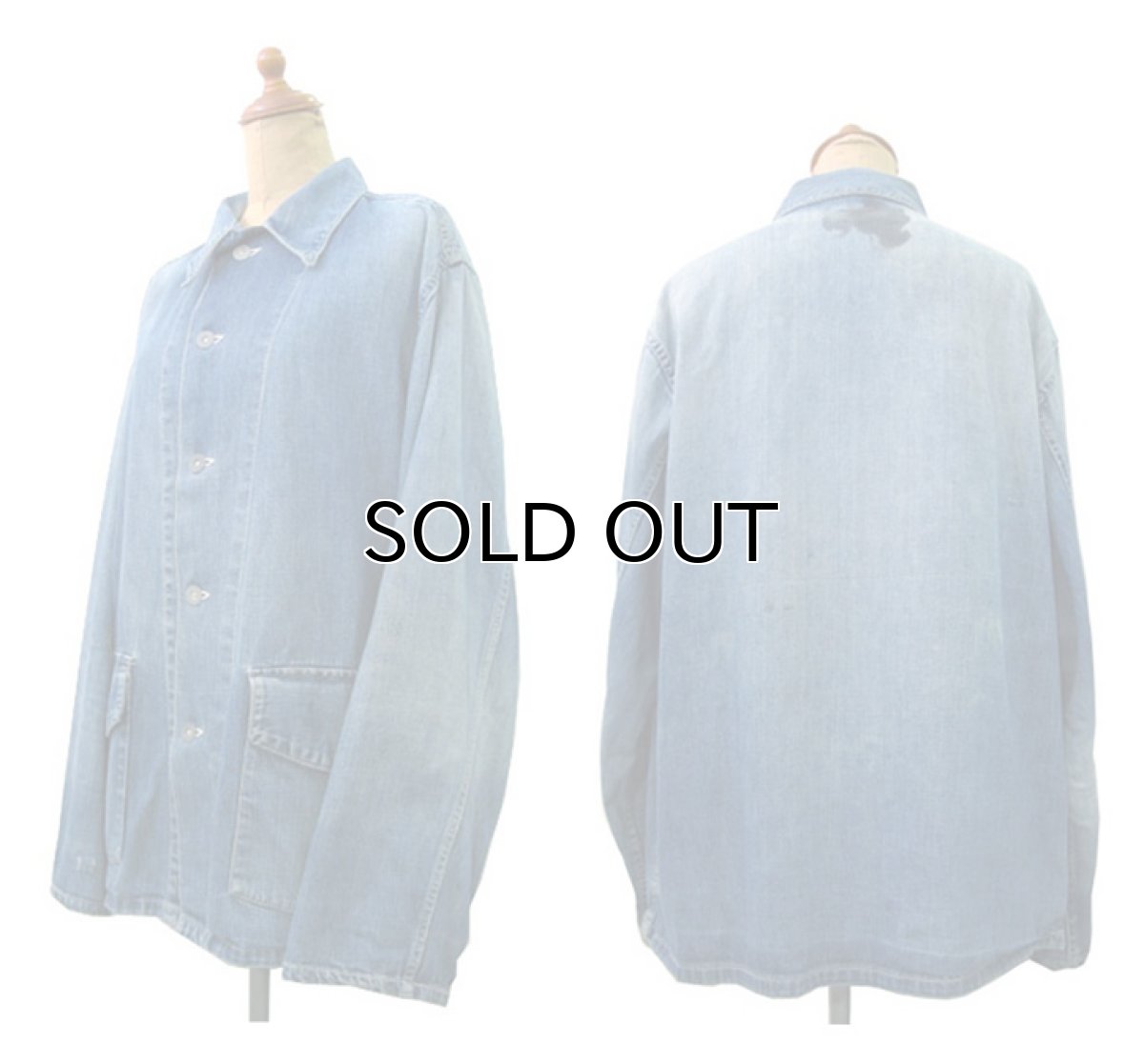 画像2: 1940's "US ARMY" 2 Pockets Denim Coverall　size M ~  38-40 (表記 不明) (2)