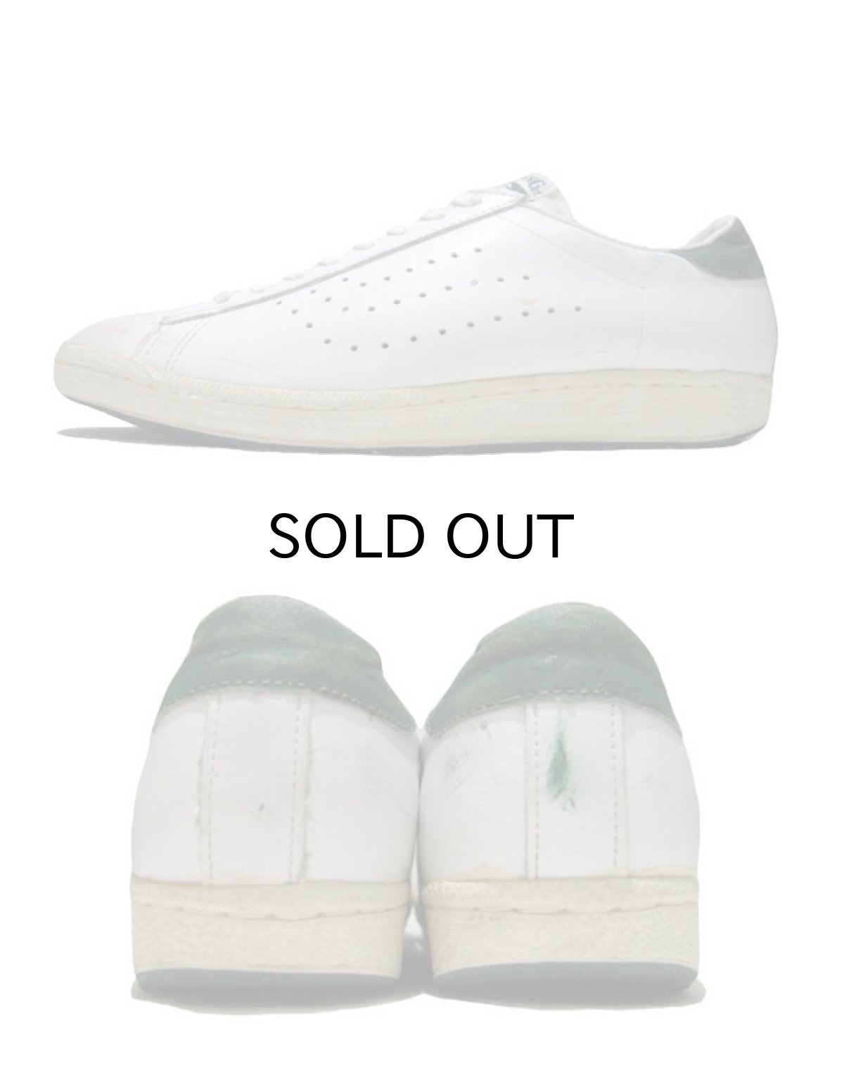 画像2: 1980's "SPALDING" Leather Sneaker DEAD STOCK White / Green size 10 (28cm) (2)