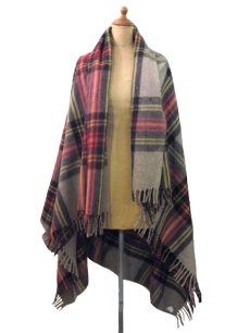 画像1: 1970's~ Check Pattern Wool Blanket  made in India  137.5cm x 153cm (1)