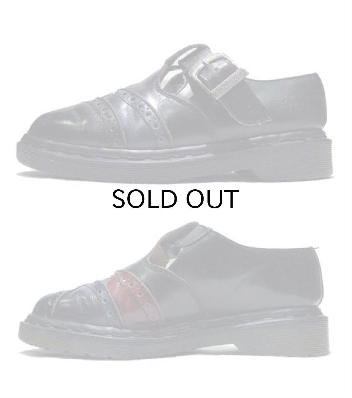 画像2: "Dr.Martens" Monk Strap Leather Boots BLACK/RED/BLUE  made in England  size UK 4  ( US 5 / 23 cm ) (2)