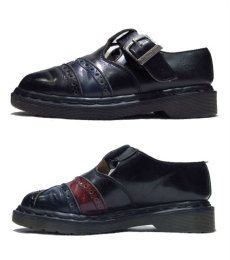 画像2: "Dr.Martens" Monk Strap Leather Boots BLACK/RED/BLUE  made in England　 size UK 4  ( US 5 / 23 cm ) (2)