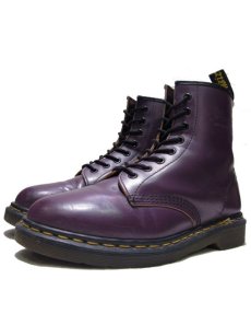 画像1: "Dr.Martens" 8-Hole Leather Boots PURPLE  made in England　 size UK 7  ( US 8 / 26 cm ) (1)