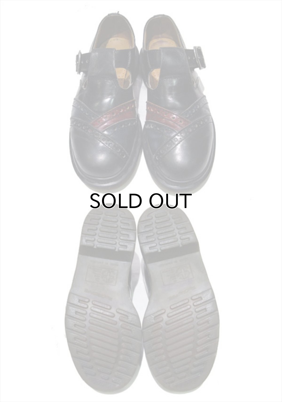 画像4: "Dr.Martens" Monk Strap Leather Boots BLACK/RED/BLUE  made in England  size UK 4  ( US 5 / 23 cm ) (4)