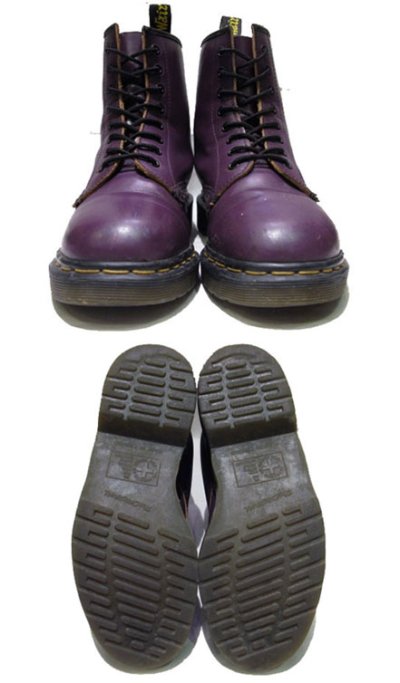 画像1: "Dr.Martens" 8-Hole Leather Boots PURPLE  made in England　 size UK 7  ( US 8 / 26 cm )