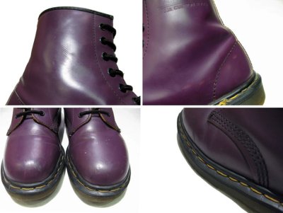 画像2: "Dr.Martens" 8-Hole Leather Boots PURPLE  made in England　 size UK 7  ( US 8 / 26 cm )