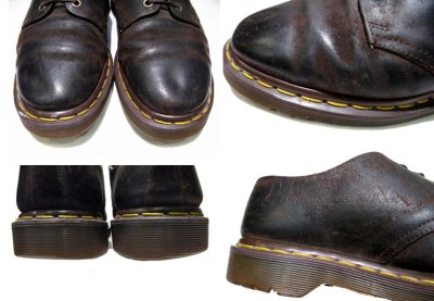 画像1: "Dr.Martens" 4-Hole Leather Boots D,BROWN  made in England　 size UK 7  ( US 8 / 26 cm )
