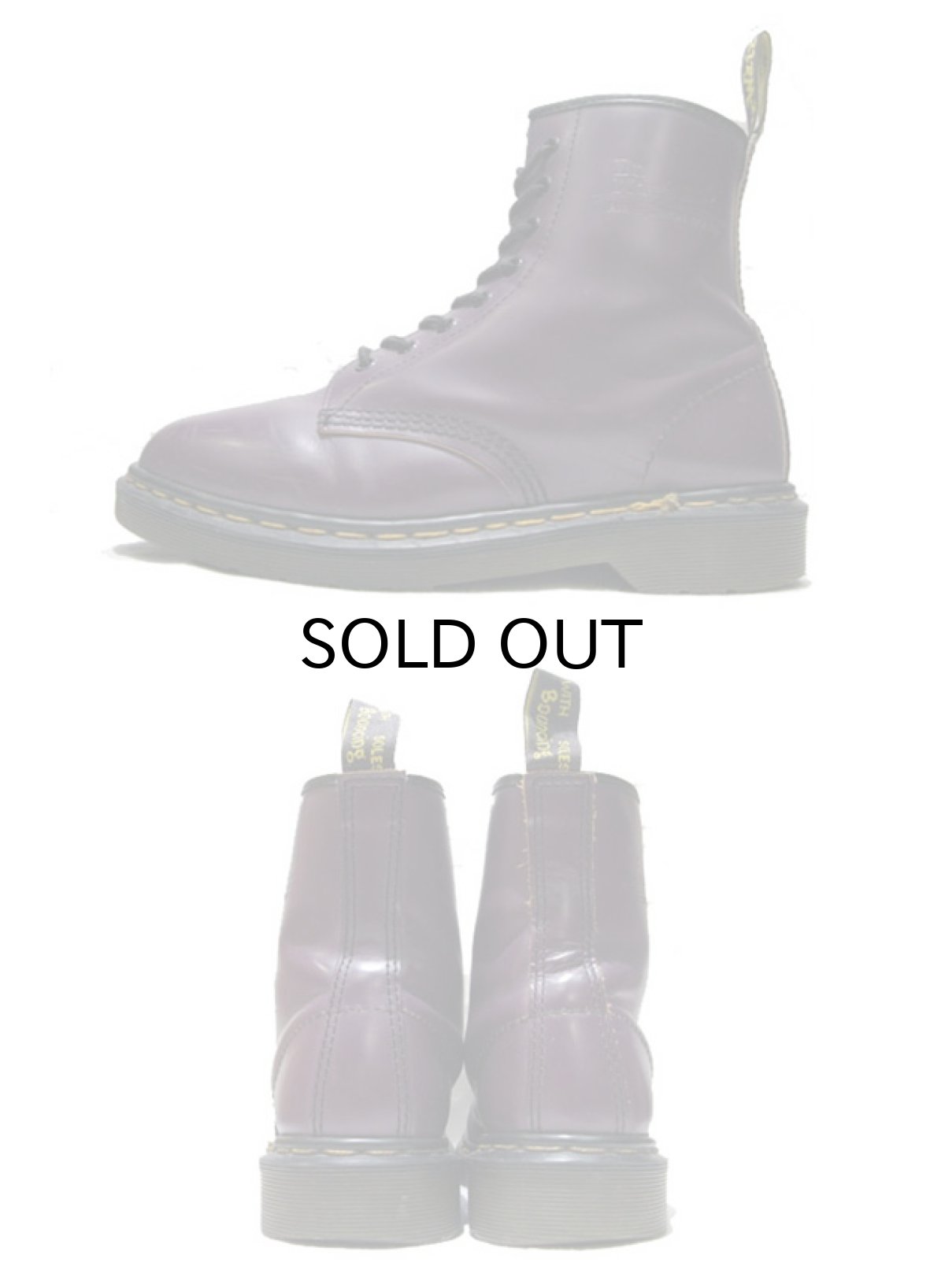 画像2: "Dr.Martens" 8-Hole Leather Boots PURPLE  made in England　 size UK 7  ( US 8 / 26 cm ) (2)