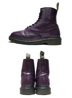 画像2: "Dr.Martens" 8-Hole Leather Boots PURPLE  made in England　 size UK 7  ( US 8 / 26 cm ) (2)